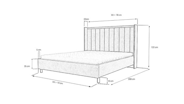 Gepolstertes Bett - ART81245